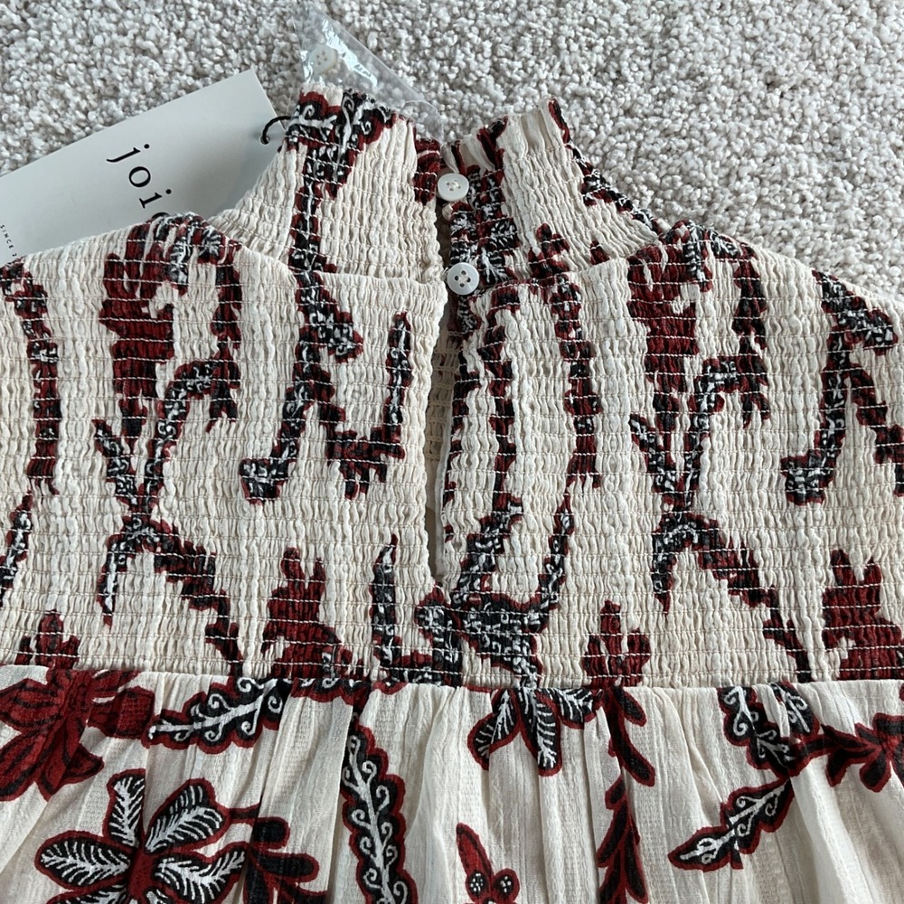 Joie Jailene Sleeveless Smocked High Neck‎ Floral Top Buttercream Multi XS NEW - Picture 9 of 10